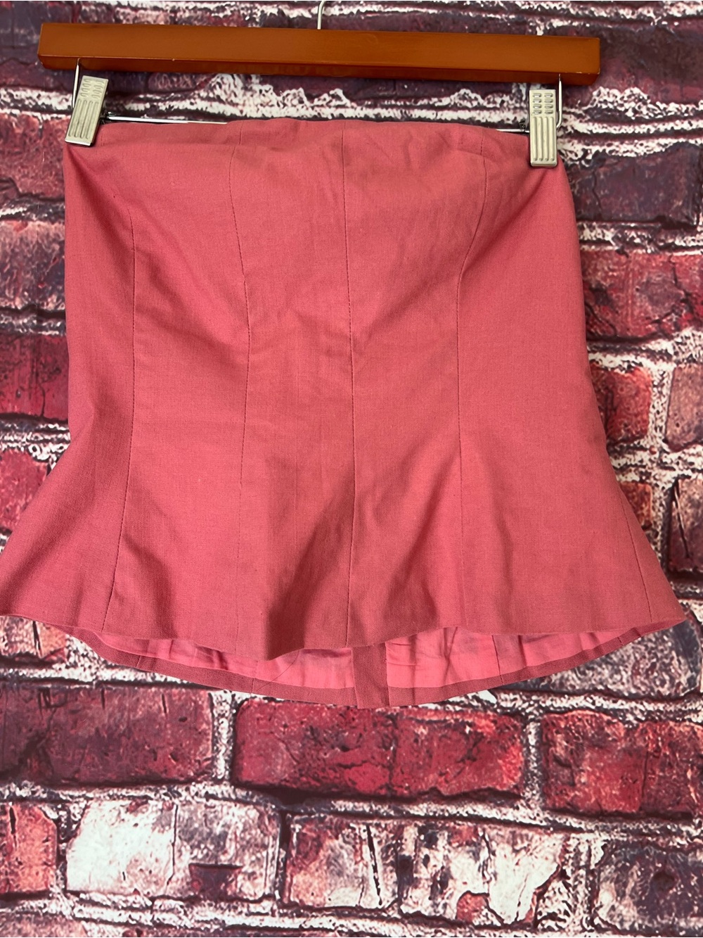 CAARA Pink Strapless Peplum Corset Top